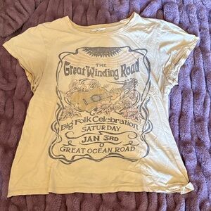 Spell Great Winding Road Graphic Yellow Tee